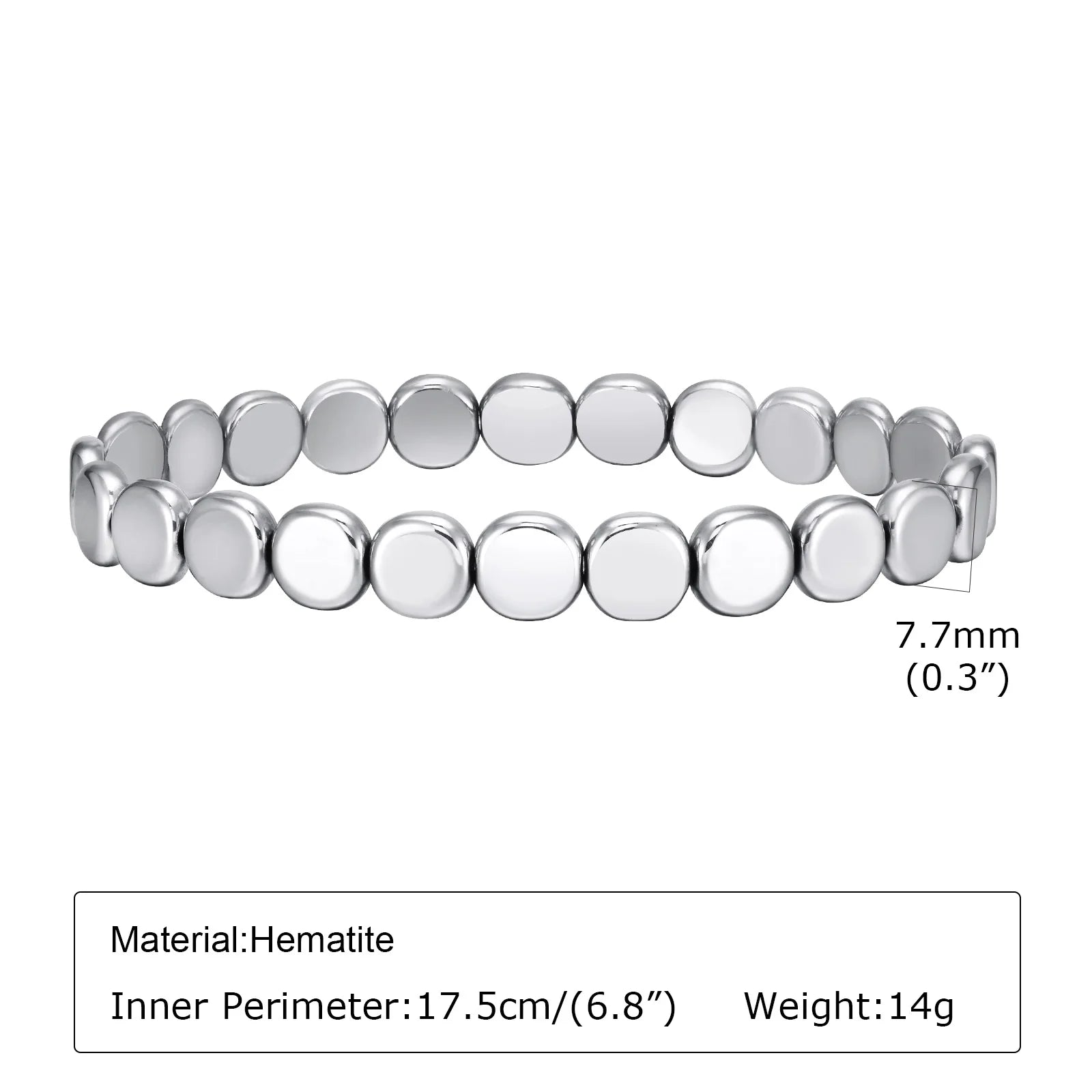 Black Triangle Bead Hematite Stretch Bracelet