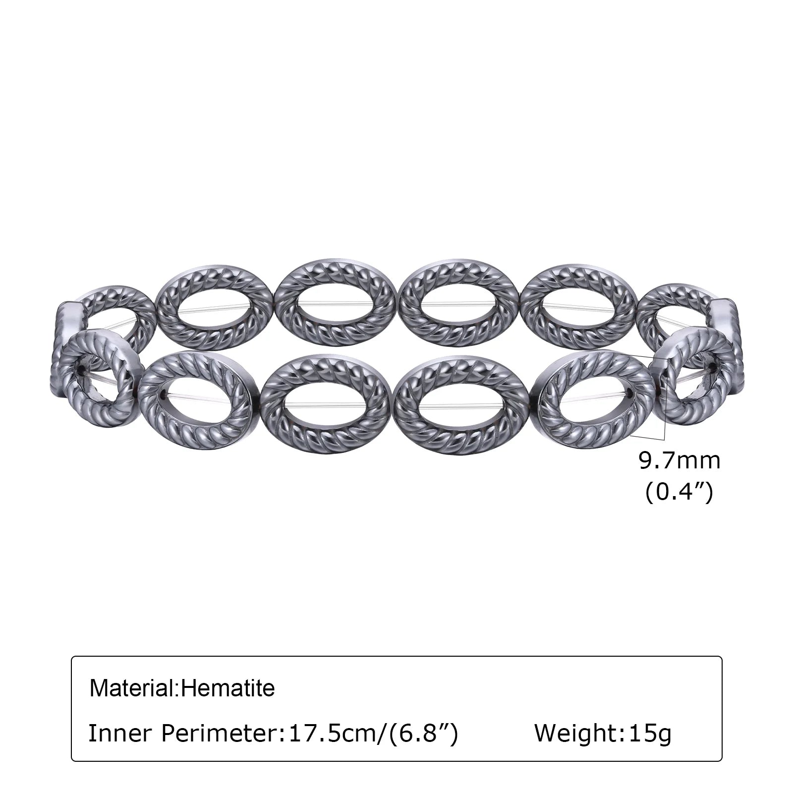 Black Triangle Bead Hematite Stretch Bracelet