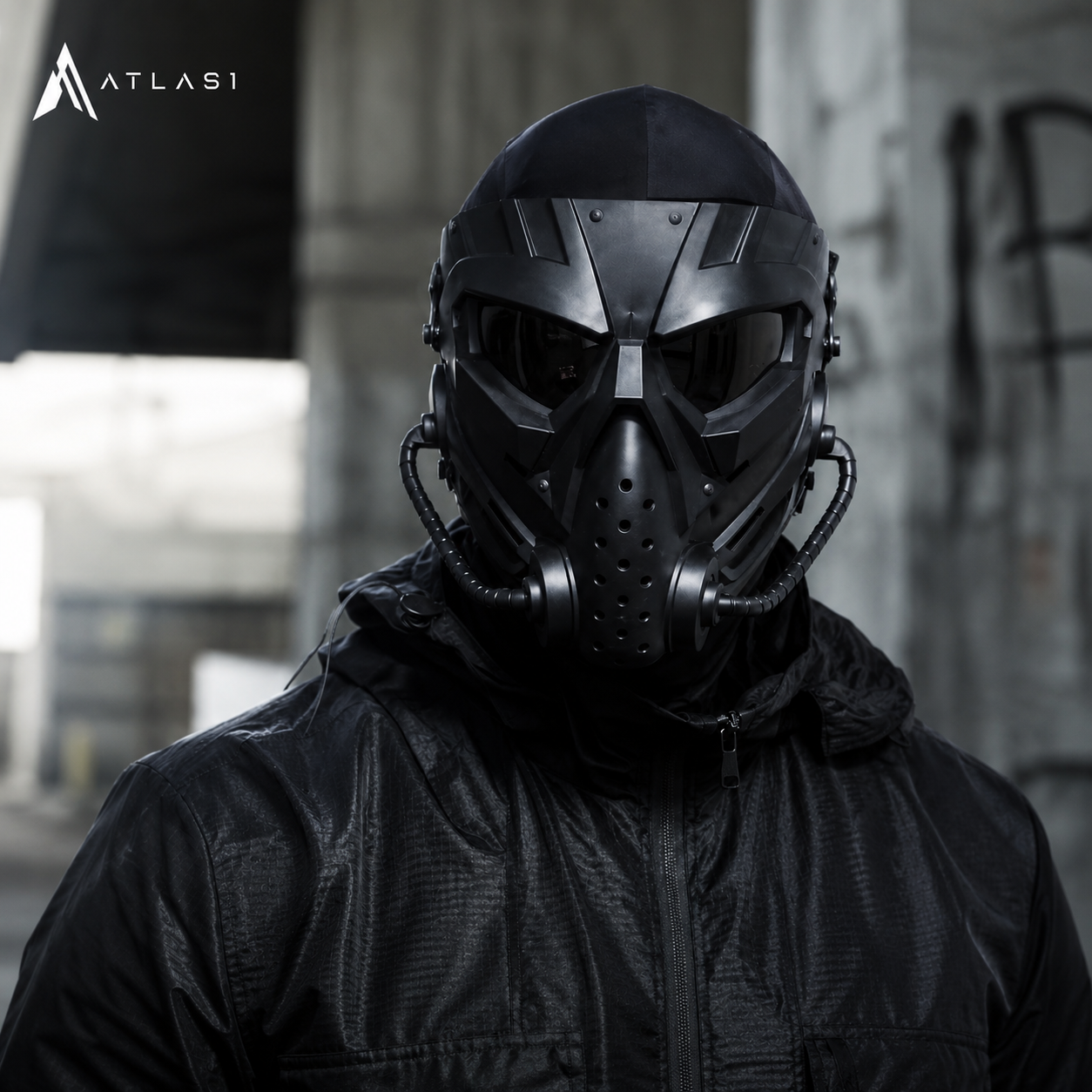 หน้ากากหน้าเต็ม Techwear สไตล์ Cyberpunk