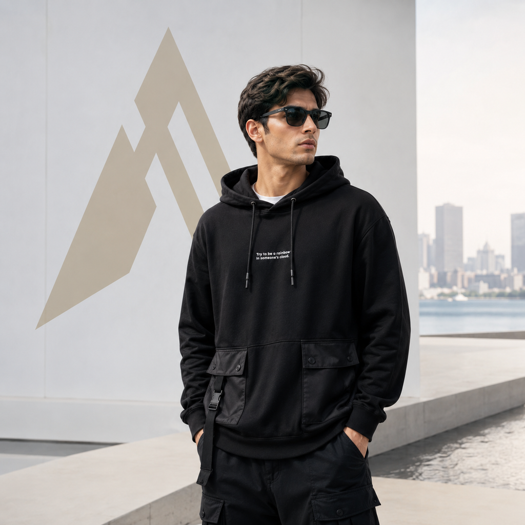 Dámská oversized techwear mikina s taktickými kapsami