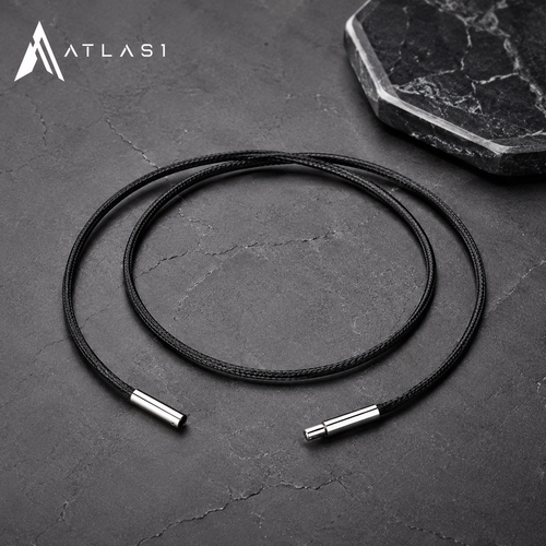 Black Genuine Leather Rope Necklace Cord