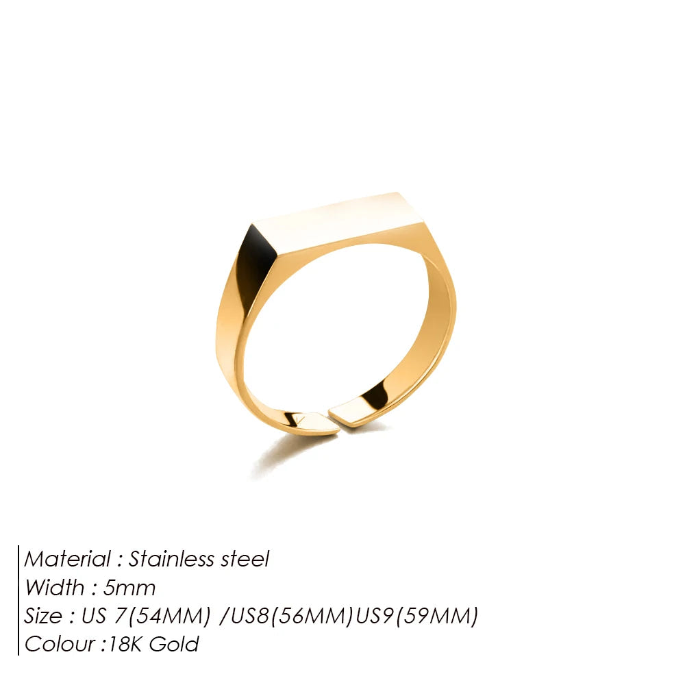 Classic Gold Plated Stainless Steel Ring