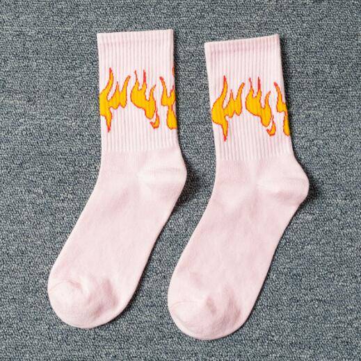 Cotton Flame Print Harajuku Style Socks color: lw0596x size: EU 37-42 (US 6-8.5) 