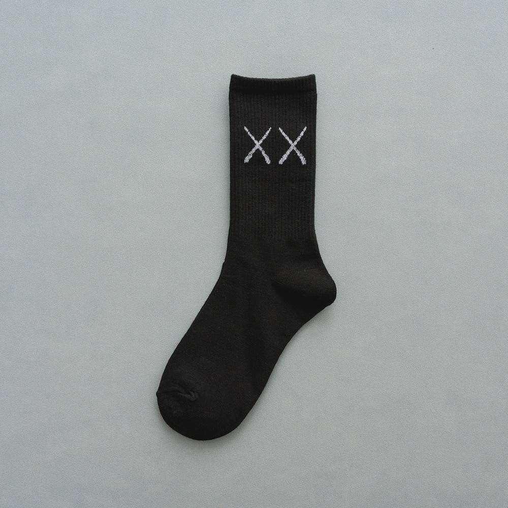 Cotton XX Print Black and White Techwear Sports Socks color: B Ships From: CN 