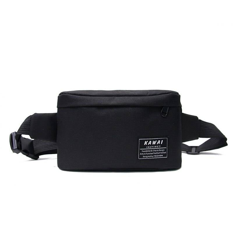 Couple Chest Bag Boy Nylon Shoulder Bags Student Hipster Cool Girl Check Plaid Black and White Phone Pouch Fanny Pack Street color: black 