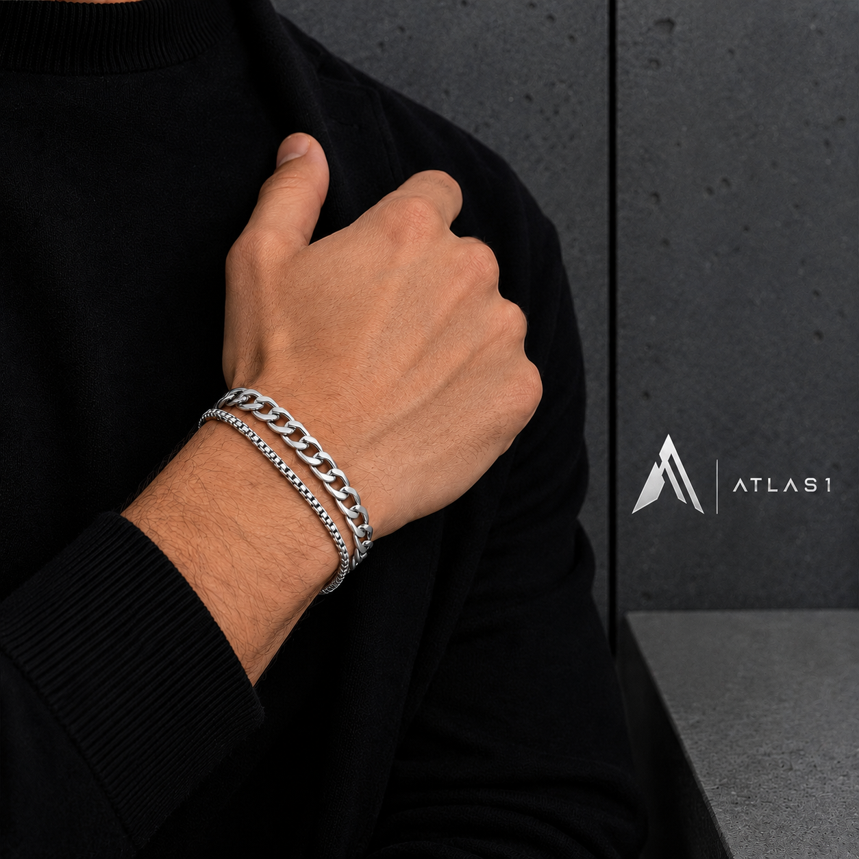 Cuban Link Stainless Steel Bracelets Set