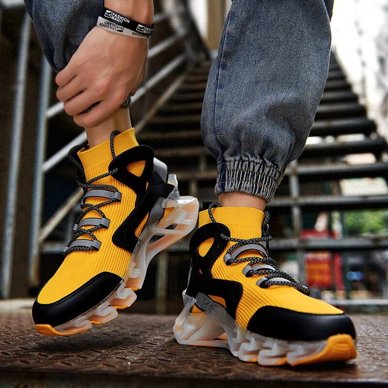 Cushioning Platform Running Shoes Men Mens Trainers Zapatillas de Hombre Mesh Sports Shoes for Male Chunky Sneakers Breathable 