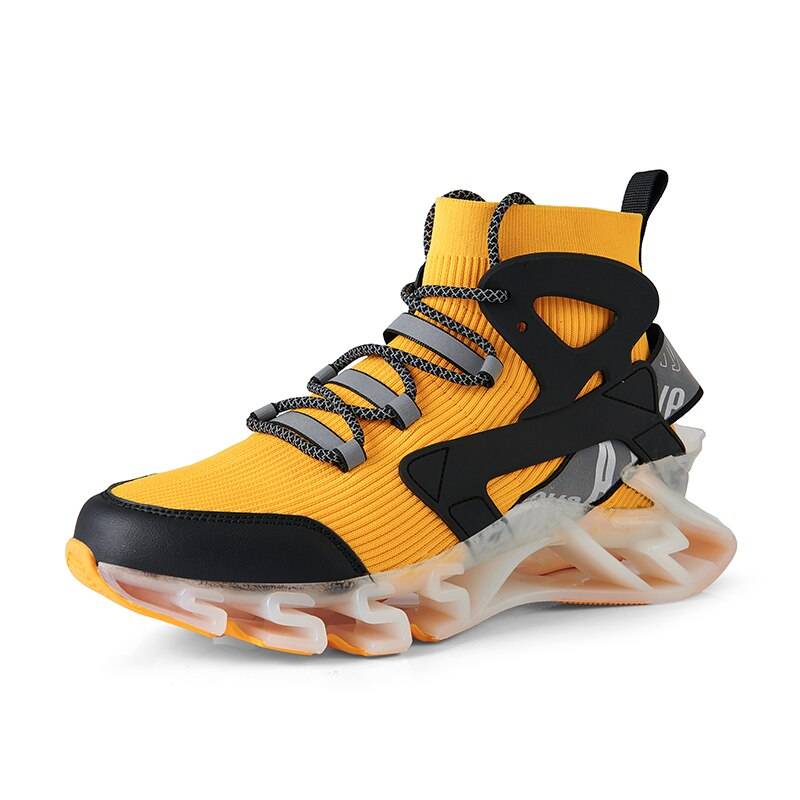 Cushioning Platform Running Shoes Men Mens Trainers Zapatillas de Hombre Mesh Sports Shoes for Male Chunky Sneakers Breathable color: Yellow 258 Shoe Size: 7 