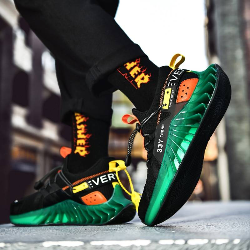 Cushioning Platform Running Shoes Men Mens Trainers Zapatillas de Hombre Mesh Sports Shoes for Male Chunky Sneakers Breathable 