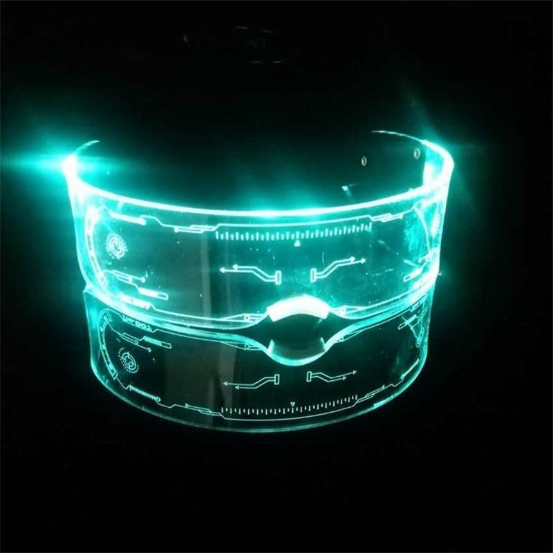 Cyberpunk LED Luminous Glasses Punk Goggles Men Women Fashion Party Colorful Light Up 