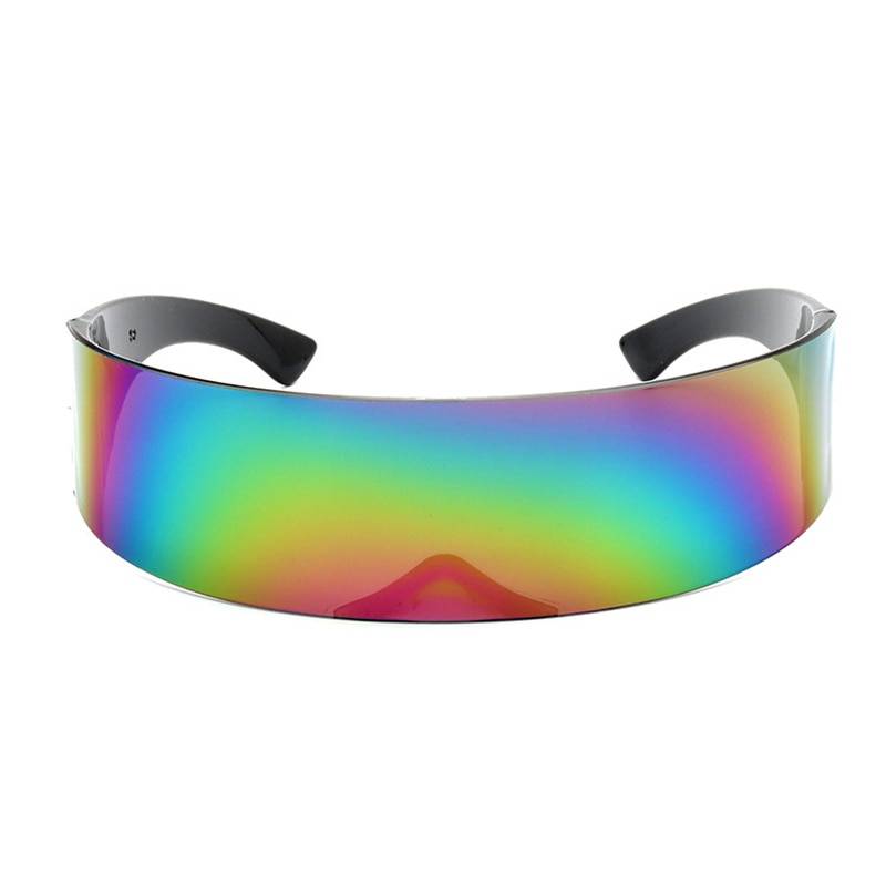 Cyberpunk Party Glasses Visor Wrap Shield Large Mirror Sunglasses Riding Windproof Glasses Fashion Personality Glasses 