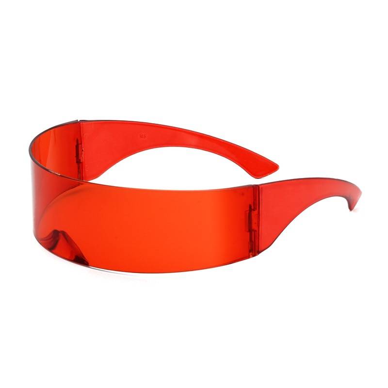 Cyberpunk Party Glasses Visor Wrap Shield Large Mirror Sunglasses Riding Windproof Glasses Fashion Personality Glasses Ships From: Outside USA color: Red 