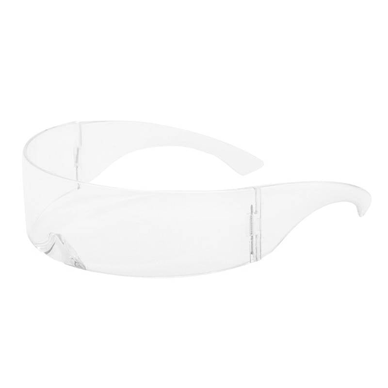 Cyberpunk Party Glasses Visor Wrap Shield Large Mirror Sunglasses Riding Windproof Glasses Fashion Personality Glasses Ships From: Outside USA color: Clear 