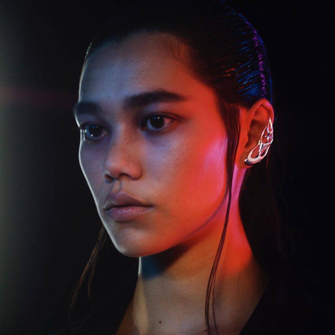 European and American niche design metal flame-shaped personal ear bone clip net red ins tide couple wild earrings jewelry 