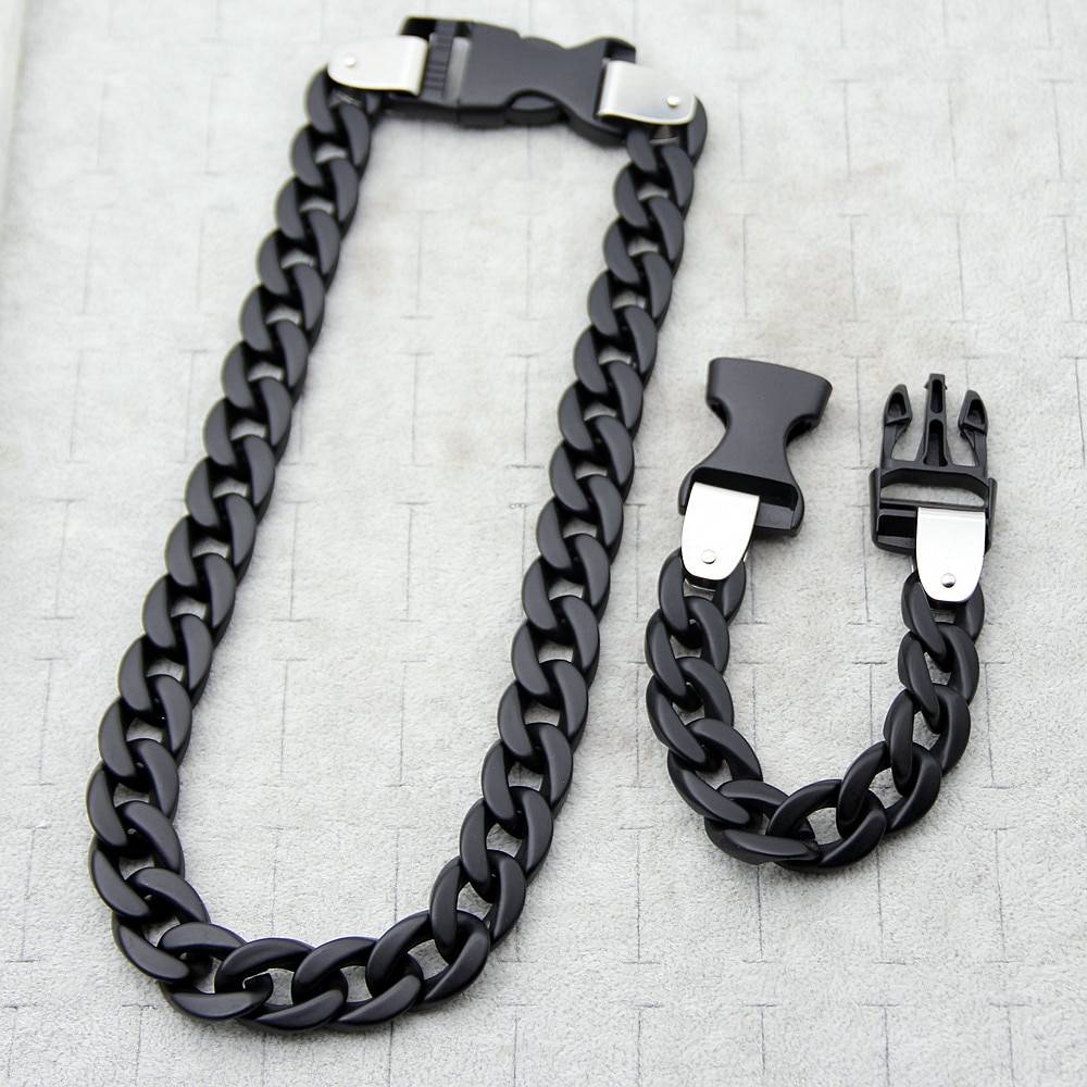 FishSheep New Acrylic Chain Buckle Necklace For Men Women Rock Punk Transparent Chain Choker Necklace 2020 Fashion Jewelry 