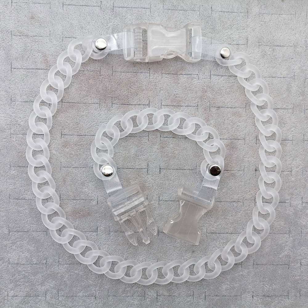 FishSheep New Acrylic Chain Buckle Necklace For Men Women Rock Punk Transparent Chain Choker Necklace 2020 Fashion Jewelry Metal Color: white clear strap 