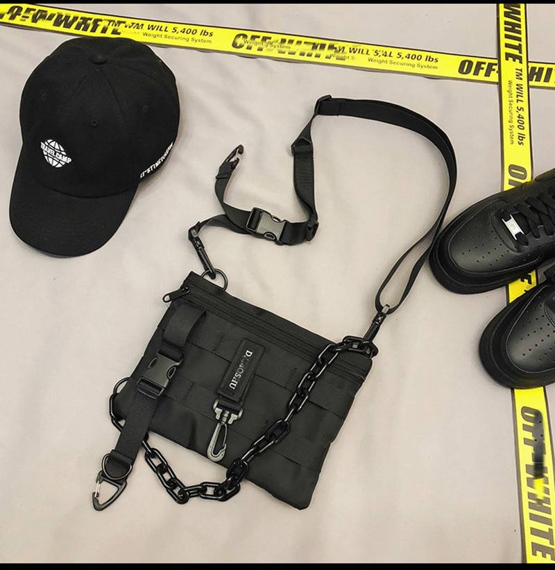 Functional Tactical Chest Bag For Men Fashion Bullet Hip Hop Vest Streetwear Bag Waist Pack female Black Wild Chest Rig Bag 