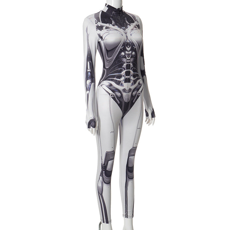 Futuristic Cyberpunk Bodycon Jumpsuit