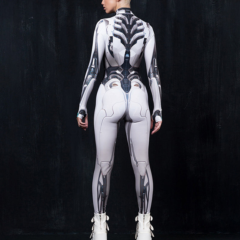 Futuristic Cyberpunk Bodycon Jumpsuit 