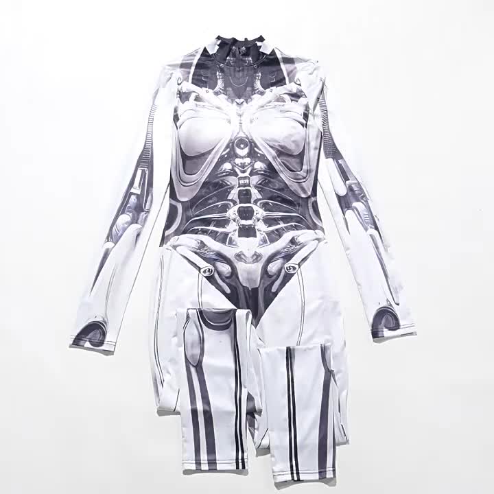 Futuristic Cyberpunk Bodycon Jumpsuit 
