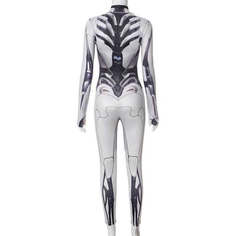 Futuristic Cyberpunk Bodycon Jumpsuit 
