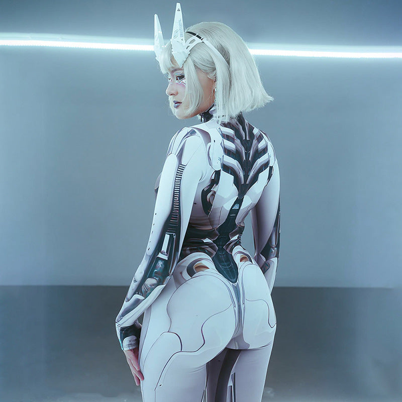 Futuristic Cyberpunk Bodycon Jumpsuit 