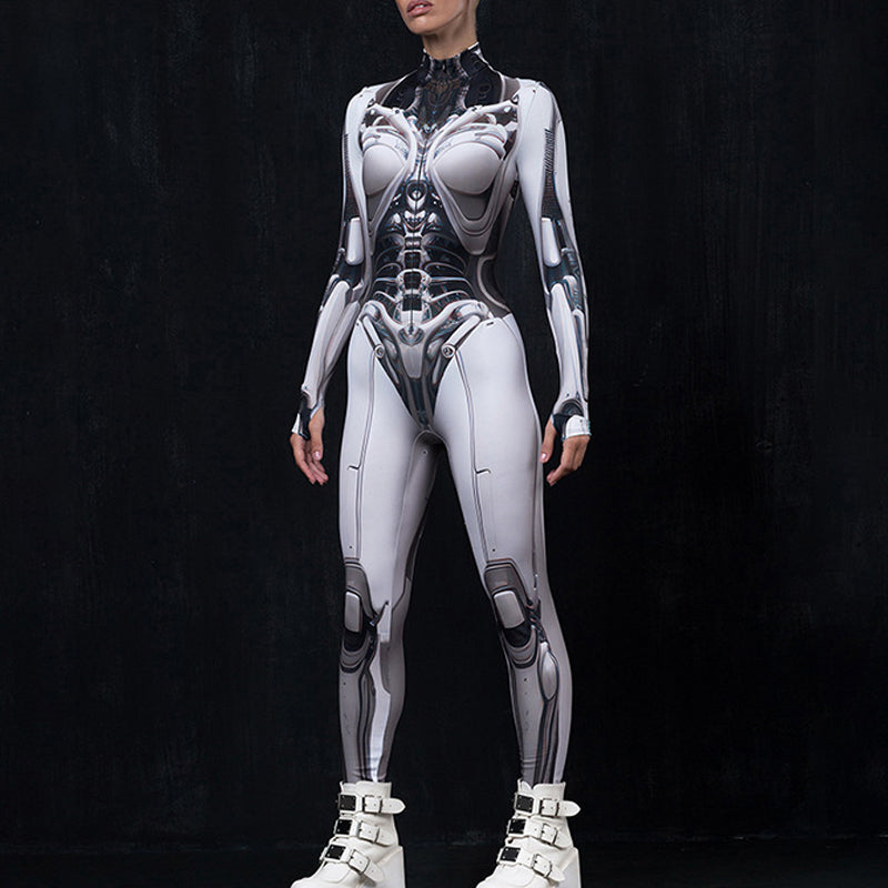 Futuristic Cyberpunk Bodycon Jumpsuit 