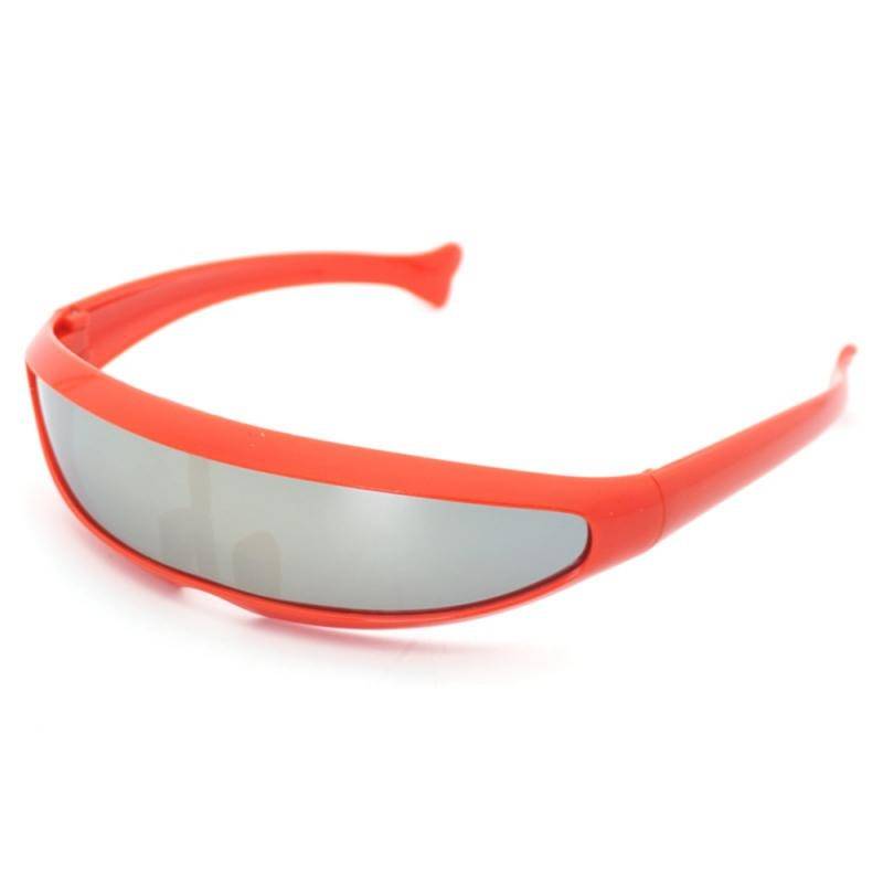 Futuristic Cyclops Sunglasses Plastic Color Mirrored Single Lens Visor Cosplay Women Men Party Eye Glasses Big Frame Shield Visor Ships From: Outside USA color: 07 
