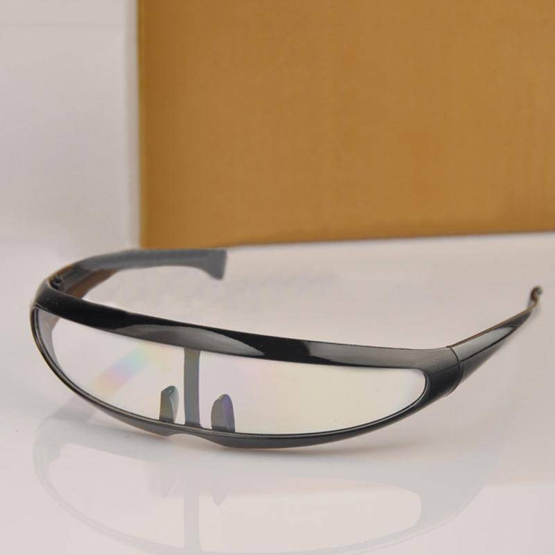 Futuristic Cyclops Sunglasses Plastic Color Mirrored Single Lens Visor Cosplay Women Men Party Eye Glasses Big Frame Shield Visor Ships From: Outside USA color: 14 