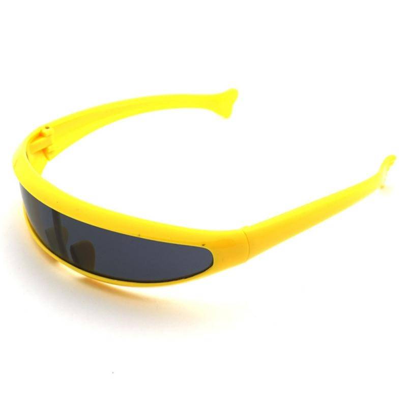 Futuristic Cyclops Sunglasses Plastic Color Mirrored Single Lens Visor Cosplay Women Men Party Eye Glasses Big Frame Shield Visor Ships From: Outside USA color: 15 