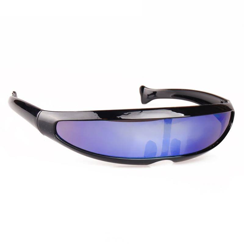 Futuristic Cyclops Sunglasses Plastic Color Mirrored Single Lens Visor Cosplay Women Men Party Eye Glasses Big Frame Shield Visor 