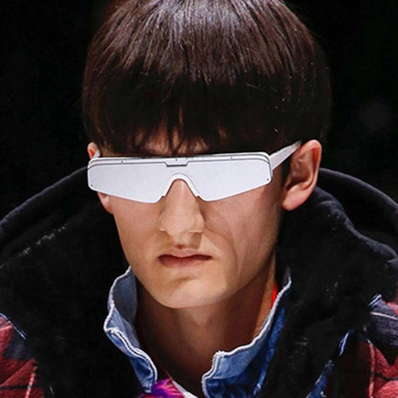 Futuristic Fashion Half-Frame rectangle Square Sunglasses Women men Luxury Brand Retro hip hop hippie Driving Sun Glasses oculos 