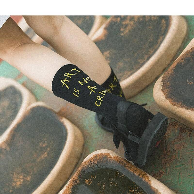 Harajuku Letter Vintage Patterned Socks Women Fashion Funny Skatebord Cool Socks Female Casual Cotton Short Sock Hipster Sox 