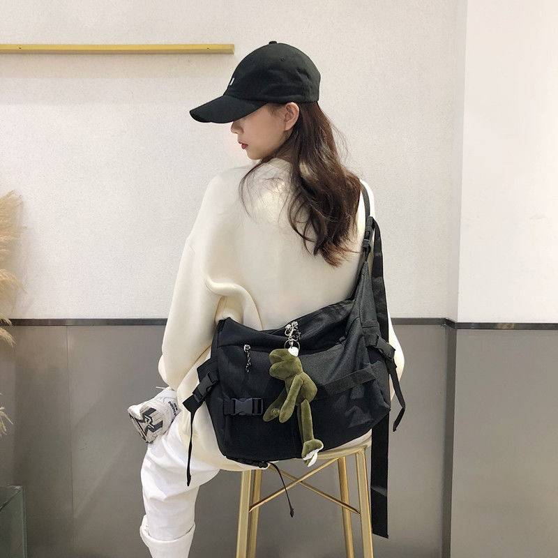 Harajuku Techwear Canvas Sling Bag Gothic Crossbody Bags For Women Handbag Purses And Handbags Bolsas Feminina Shoulder Bag Frog 