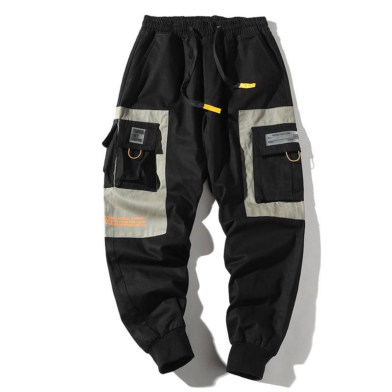 Hip Hop Men Multi-pocket Pants Male Casual Cargo Pants Streetwear Mens Joggers Ankle Length Loose Sweatpants Harajuku Trousers 