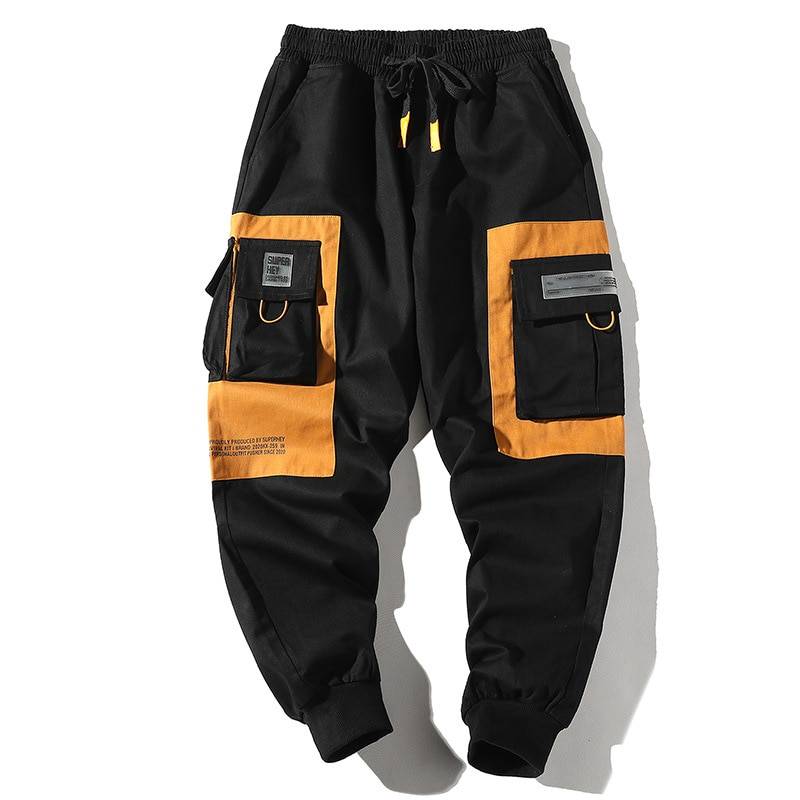 Hip Hop Men Multi-pocket Pants Male Casual Cargo Pants Streetwear Mens Joggers Ankle Length Loose Sweatpants Harajuku Trousers 