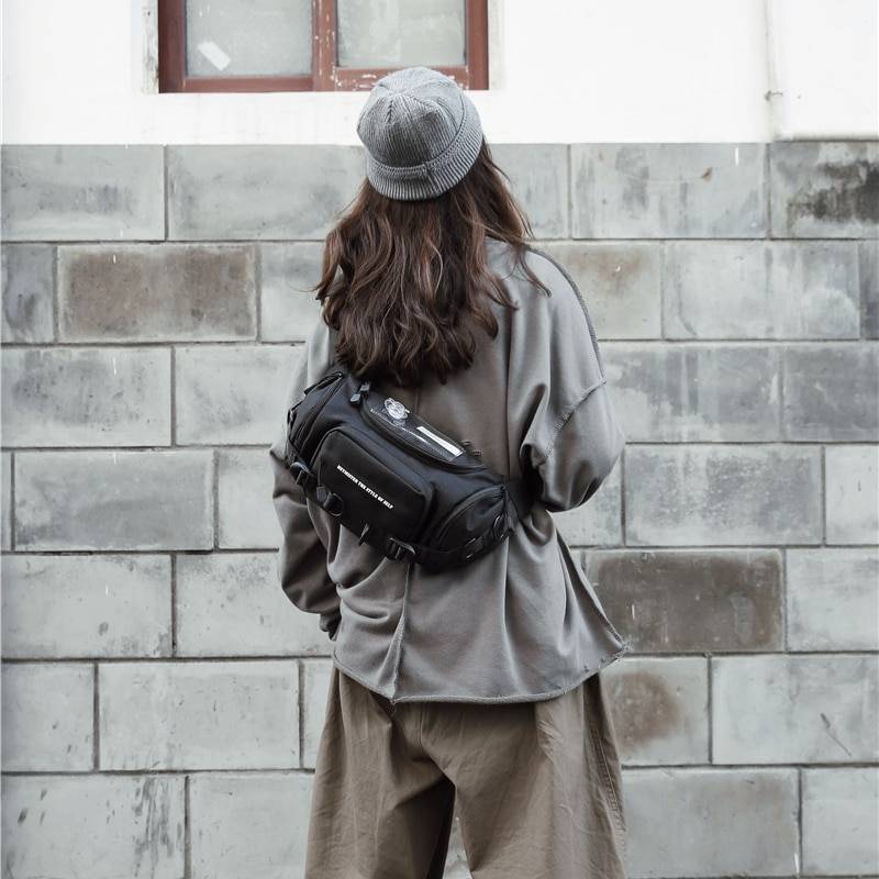 Hip Hop Women Waist Bag Unisex Street Tactical Chest Bags Female High Quality Oxford Fanny Pack Shoulder Crossbody Banana Bag 