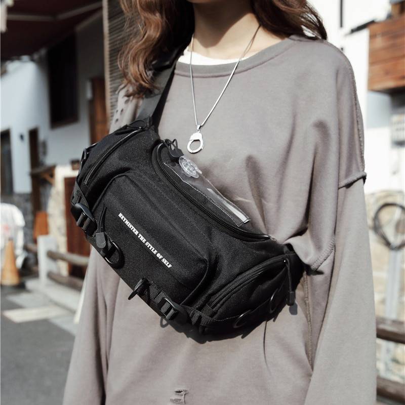 Hip Hop Women Waist Bag Unisex Street Tactical Chest Bags Female High Quality Oxford Fanny Pack Shoulder Crossbody Banana Bag 