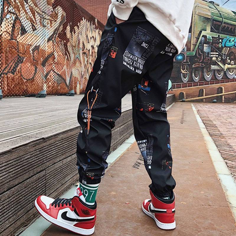 Hip hop Pants Unisex Loose Joggers Pants with Print Streetwear Harem Pants Clothes Ankle length Trousers Harajuku Sport Casual 