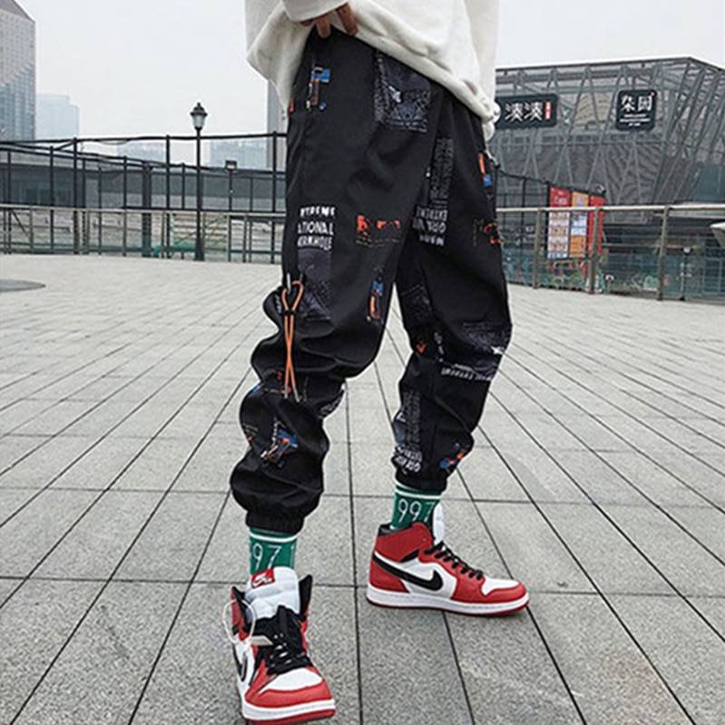 Hip hop Pants Unisex Loose Joggers Pants with Print Streetwear Harem Pants Clothes Ankle length Trousers Harajuku Sport Casual 