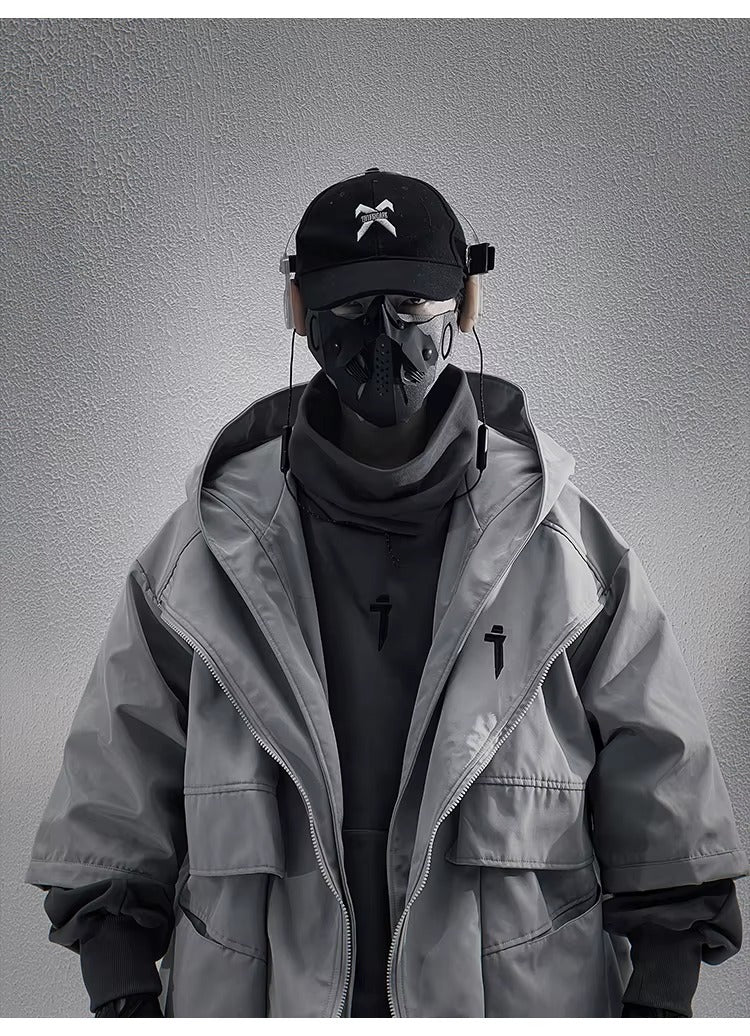 Hooded Techwear Trench Coat