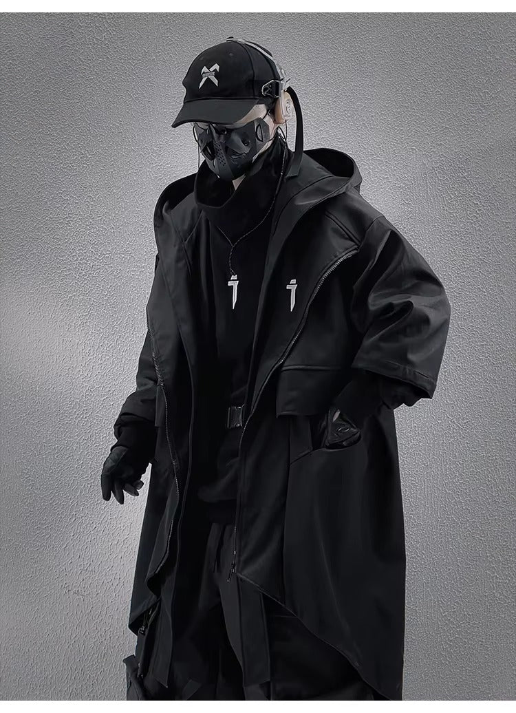 Hooded Techwear Trench Coat