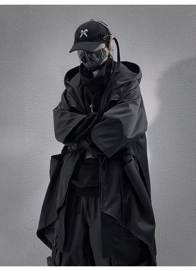 Hooded Techwear Trench Coat