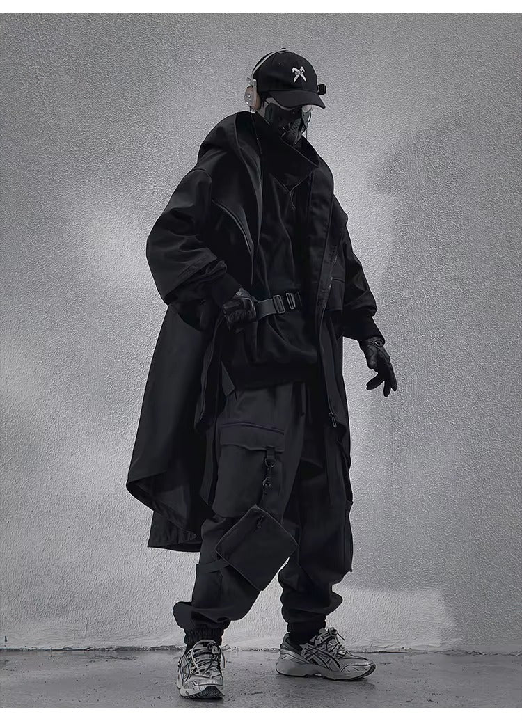 Hooded Techwear Trench Coat