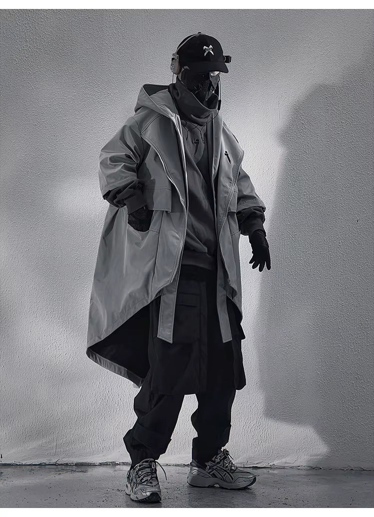 Hooded Techwear Trench Coat