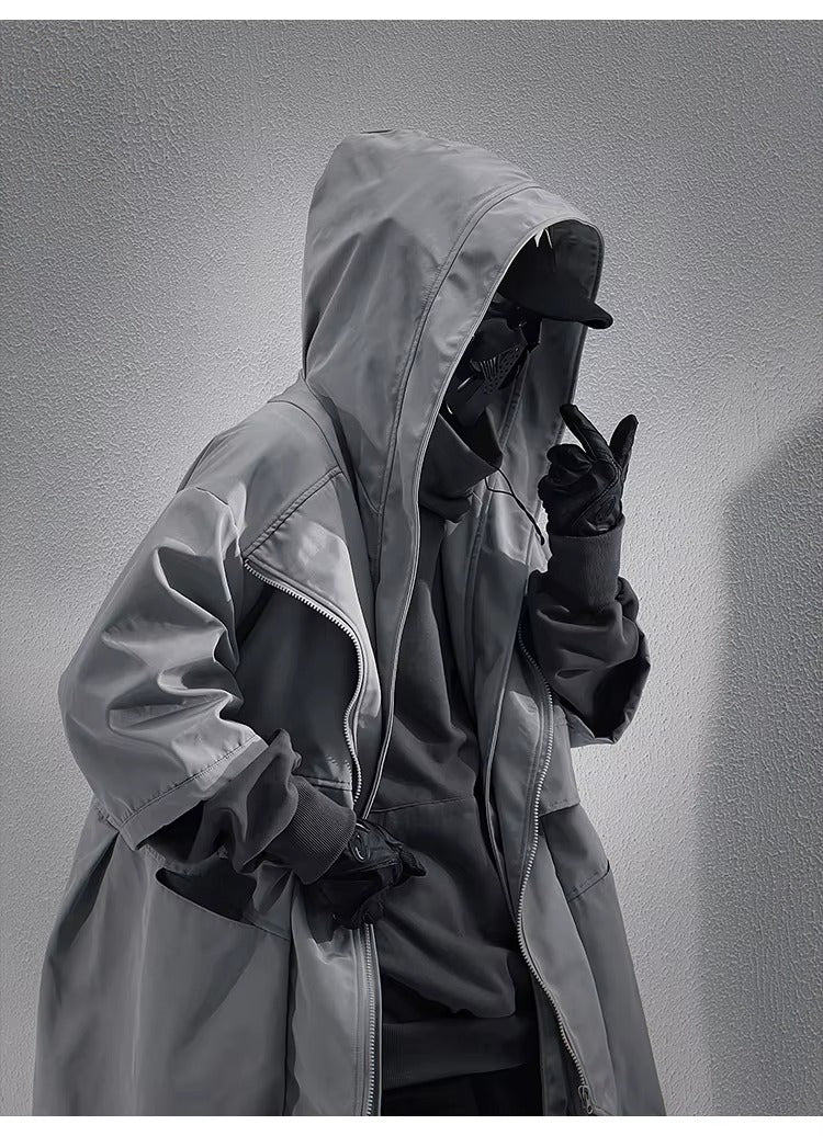 Hooded Techwear Trench Coat