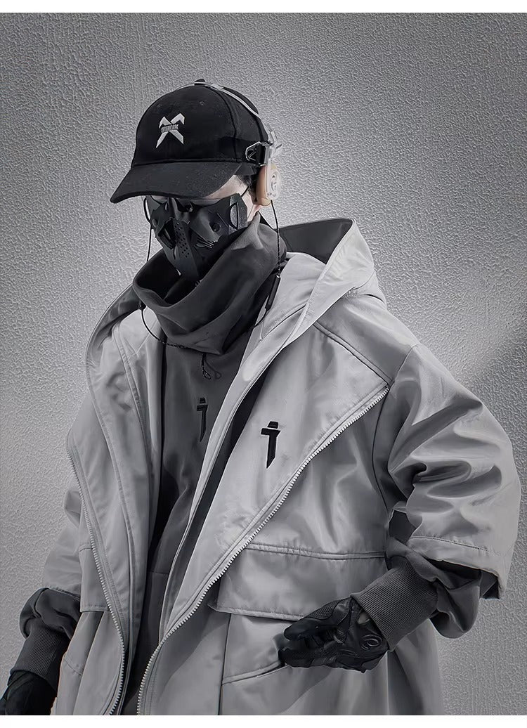 Hooded Techwear Trench Coat