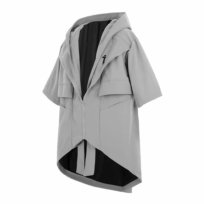 Hooded Techwear Trench Coat