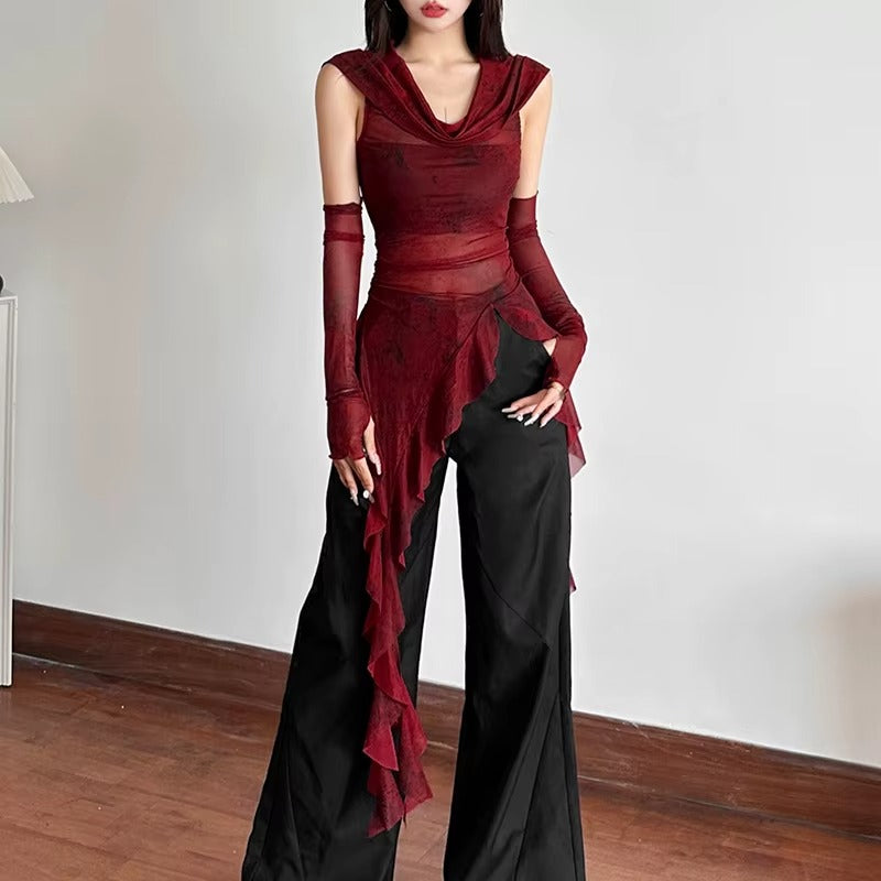 Hooded Y2K Cyber Grunge Top