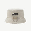 INS Chain Fashion Bucket Hat For Men Women Korean Patch Panama Version Sun Cap hip hop street Travel Fisherman Hat color: Creamy-white size: 55-58cm 